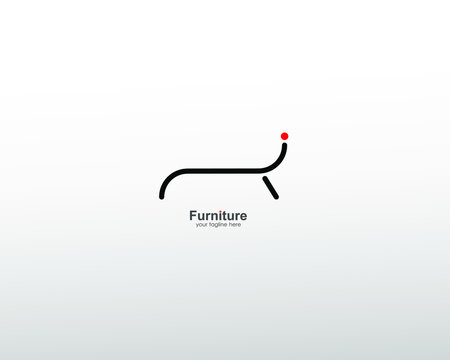 abstract furniture logo with art lines. modern templates. for company and graphic design. logo icon of chair, lamp, table, wardrobe.