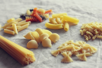 色々な種類のパスタ