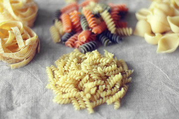 色々な種類のパスタ