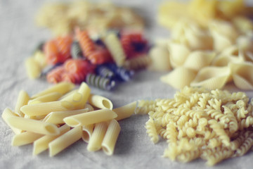 色々な種類のパスタ