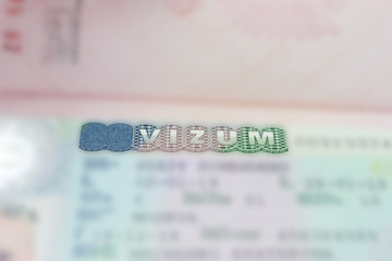 foreign passport visa in a passport