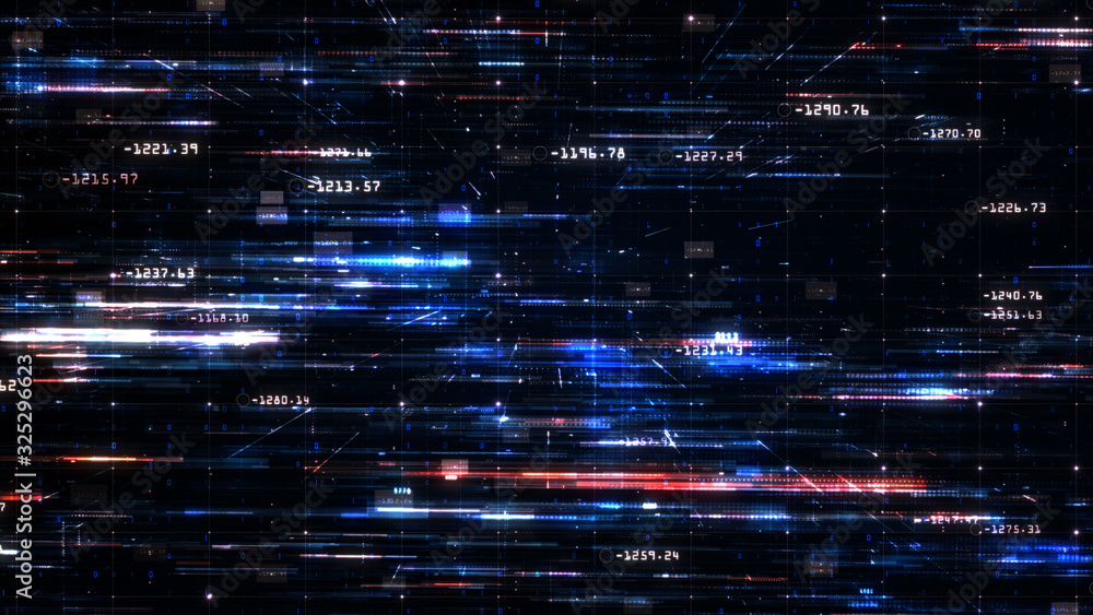 Poster digital cyberspace and digital data network connections, technology abstract background