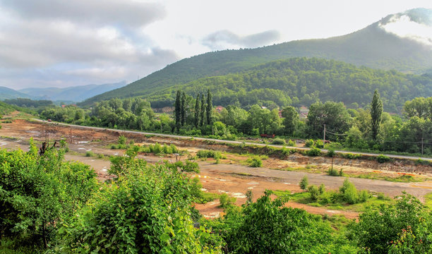 Landscape, Local road in Zvecan at Kosovo