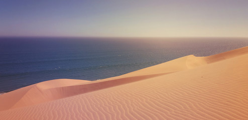 Driving along the Namib Desert, Sandwich Harbour and Atlantic Ocean