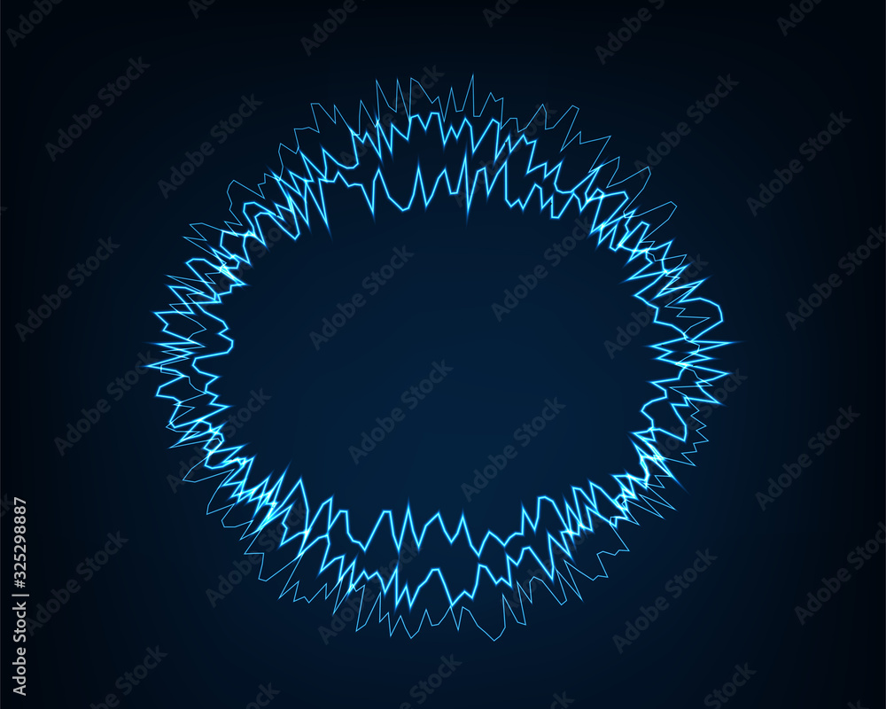 Poster abstract background round vector electric light. spark flash effect. bright curved line. neon glowin