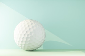 golf ball lit by a ray of light