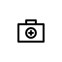 Icon Vector Illustration. First Aid Kit. Outline Style.