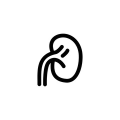 Icon Vector Illustration. Kidney Health Clinic Hospital. Outline Style.