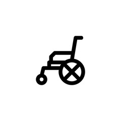 Fototapeta na wymiar Icon Vector Illustration. Wheelchair Health Care Clinic Hospital. Outline Style.