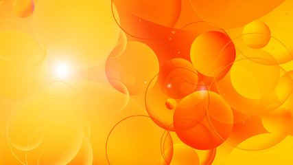 photo, bright oily drops in water with colorful background, close-up