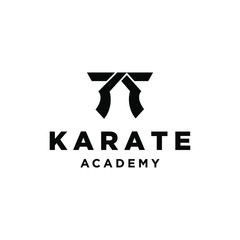 karate black belt logo icon vector illustration design taekwondo mix muscle art , muay thai, sabuk silat © Ramosh Artworks