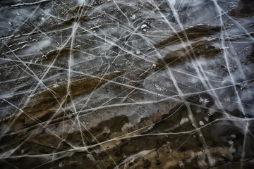 crushed ice glass cracks background, abstract seasonal background, pieces of ice crushed sharp overlay