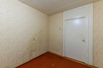 Russia, Moscow- October 19, 2019: interior room apartment modern bright cozy atmosphere. general cleaning, decrepit old sloppy non modern setting. cosmetic repairs required