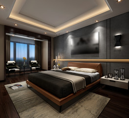 3D rendering bed room, so comfortable.  
