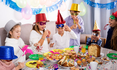 Children having fun during friend’s birthday party