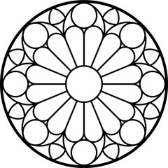 Fototapeta premium Rose Window, Fig. 7, round 1, base, triangular 2