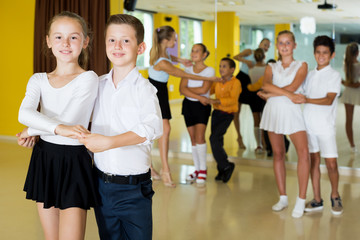 Children studying of partner dance