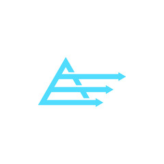 Letter A arrow logo. Letter a three arrow icon