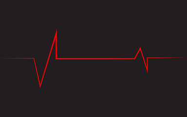 Red Heart pulse monitor with signal. Vector illustration. Eps10 
