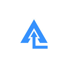 Letter A arrow logo on white background