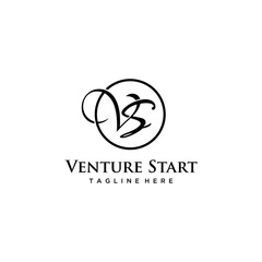Creative Illustration modern V,S sign geometric logo design template