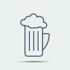 beer icon on square internet button