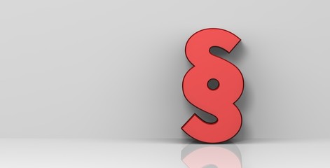paragraph sign red legal symbol 3d