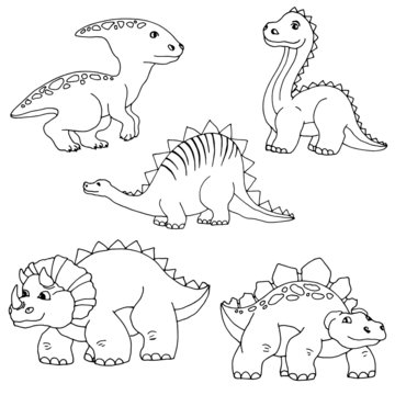 baby paintings in black and white, dinosaurs