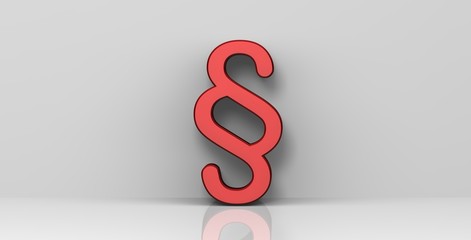 paragraph sign symbol red icon 3d rendering