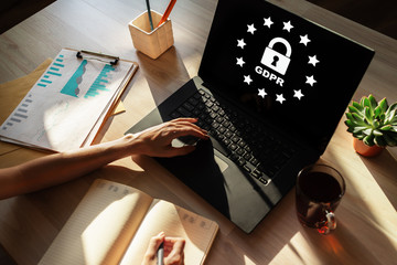 GDPR - General data protection regulation law. Business and internet concept on screen. © WrightStudio