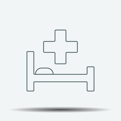 Obraz premium Hospital Bed Icon illustration isolated vector sign symbol