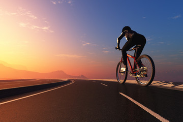 Obraz premium Girl on a bike.