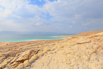 Fototapeta na wymiar The Death Sea landscape in Jordan