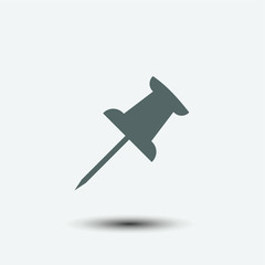Pin outlinpush pin icon, vector designe icon on white backround