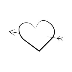 outline hand drawn heart icon.Vector heart collection. Illustration for your graphic design.