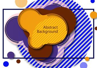 Creative abstract bright background. Smooth flowing liquid, circles and stripes on a white background. Template for prints, posters, flyers.