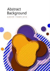 Creative abstract bright background. Smooth flowing liquid, circles and stripes on a white background. Template for prints, posters, flyers.