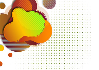 Creative abstract bright background. Smooth flowing liquid, circles and stripes on a white background. Template for prints, posters, flyers.