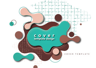 Trendy dynamic background. Fluid, flow, liquid background. The composition of liquid forms. Abstract smooth shapes, shadow effects. Art design for your design project.