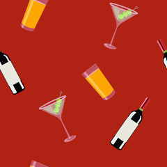 Vector Bar Themed Seamless Pattern Background 