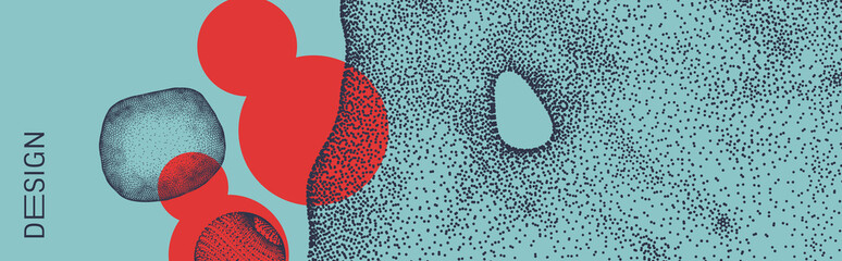 An abstract cell represented as an object of dots. Molecular grid. 3d technology style with particle. Vector illustratione for chemistry and science.