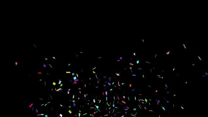 Colorful Isolated Confetti Falling Explosion Particles Realistic On Transparent Background / Green Screen / Alpha Matte Channel Perfect For Compositing Into Your cgi Scene. 4K