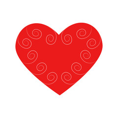 Vector heart of outline hand drawn heart icon. Illustration for your graphic design.