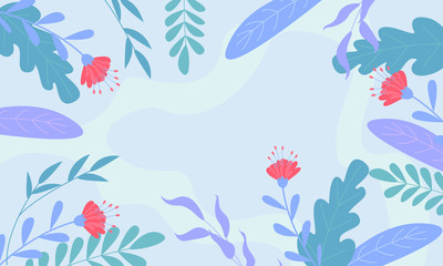 Fototapeta na wymiar Design banner frame flower Spring background with beautiful. Vector illustration template banners.
