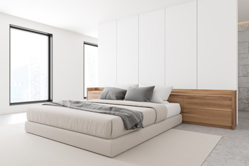 Luxury white master bedroom corner