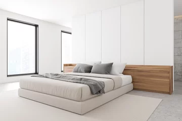 Fotobehang Hotel chique Luxury white master bedroom corner  © ImageFlow