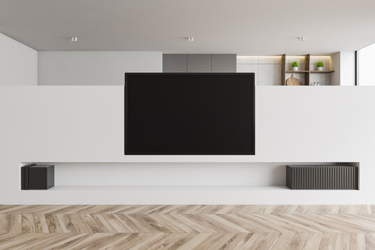 Living room interior with flat screen TV