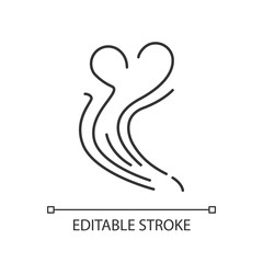 Odor pixel perfect linear icon. Good smell. Aroma swirl with heart shape. Nice perfume scent wave. Thin line customizable illustration. Contour symbol. Vector isolated outline drawing. Editable stroke