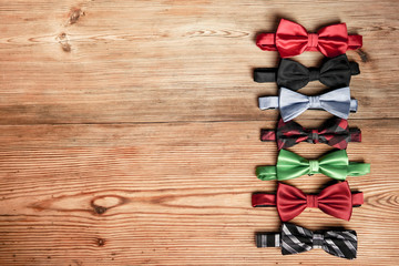 Hipster bow ties design set. Father's day