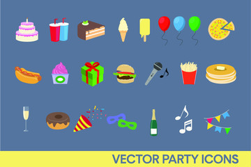 Vector Fast Food Icon Set. Vector Illustration.
